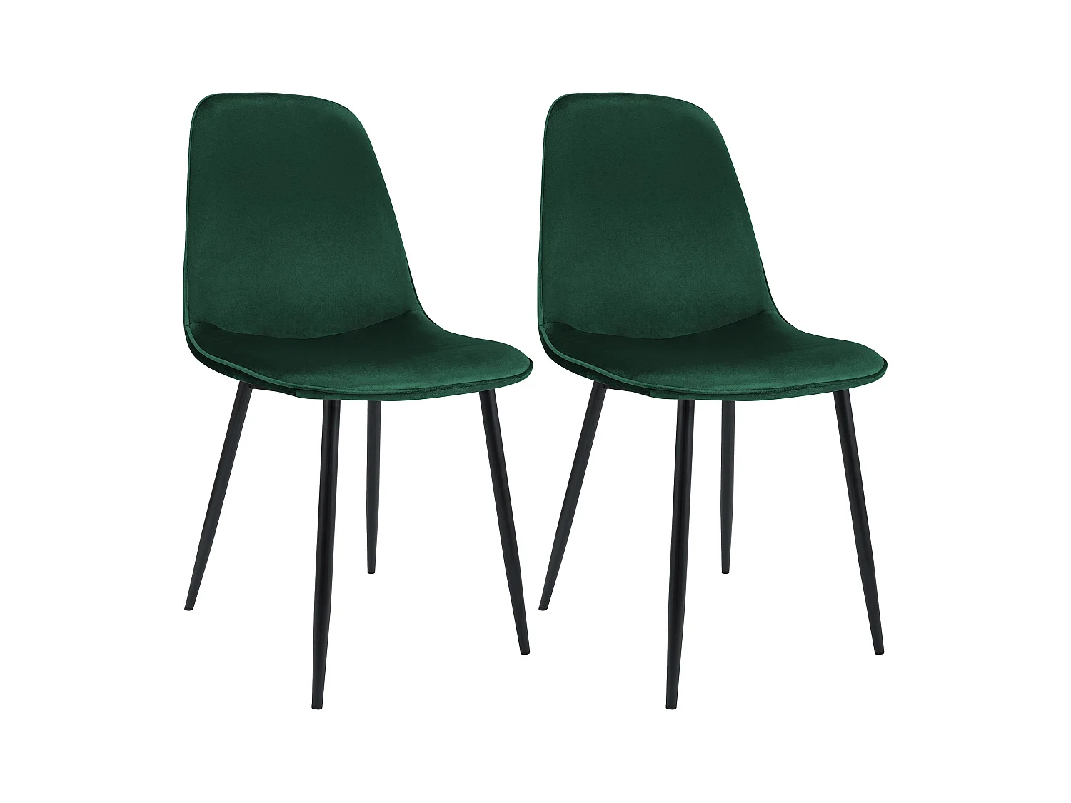 Lot de 2  chaise salle à manger - Velours - Vert - Maryam
