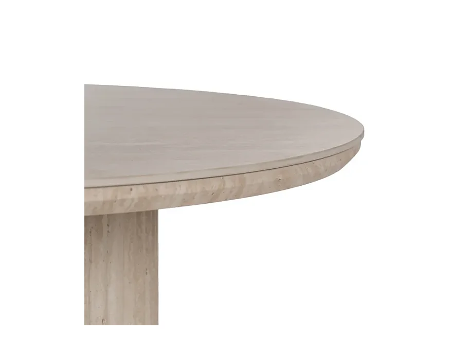 Table basse ovale pierre beige 120 cm double piètement CAELIS