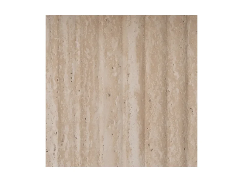 Table basse ovale pierre beige 120 cm double piètement CAELIS