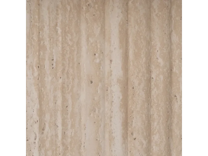 Table basse ovale pierre beige 120 cm double piètement CAELIS