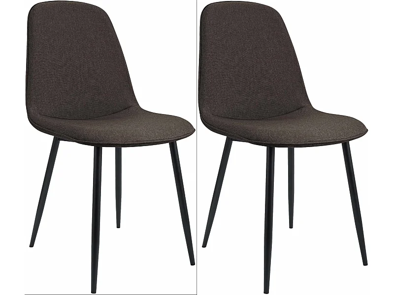 Lot de 2  chaise salle à manger - Tissu - Marron - Maryam