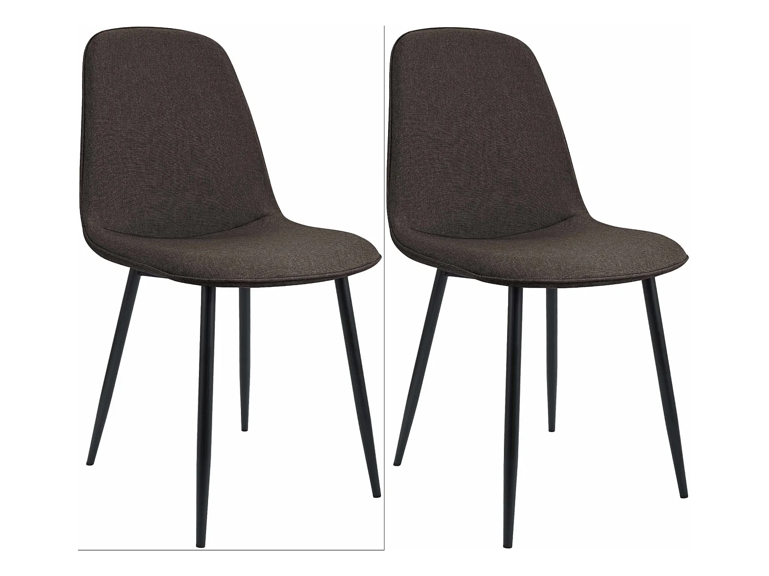 Lot de 2  chaise salle à manger - Tissu - Marron - Maryam