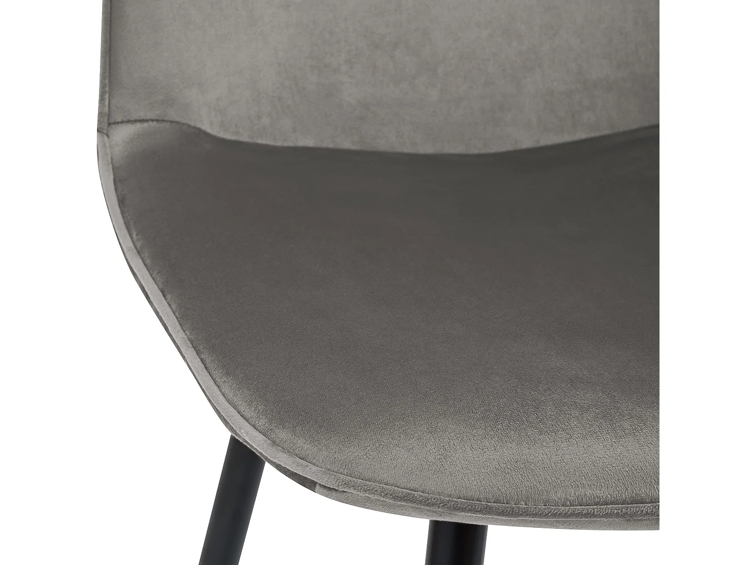 Lot de 2  chaise salle à manger - Velours - Gris clair - Maryam