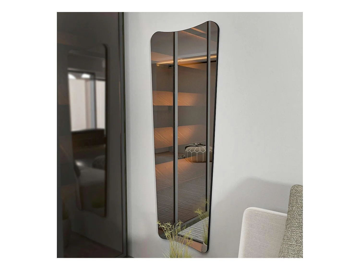 Miroir mural design organique 150 cm - entrée, dressing CODY