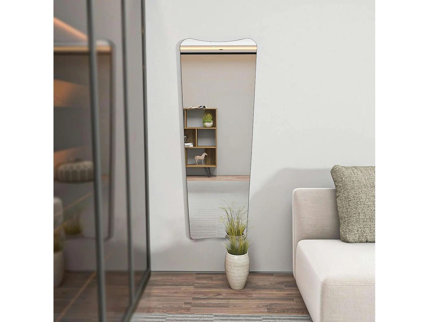 Miroir mural design organique 150 cm - entrée, dressing CODY