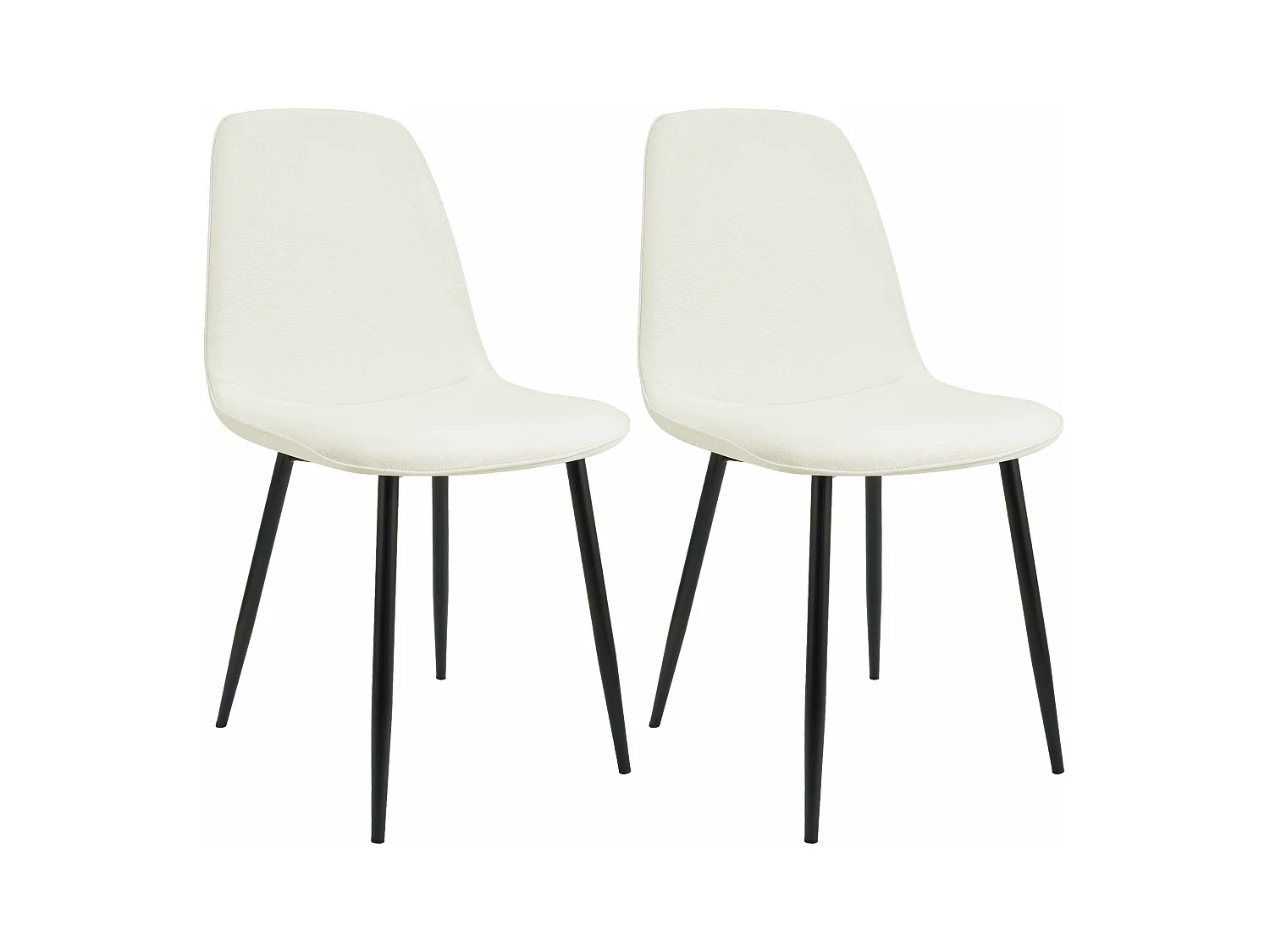 Lot de 2  chaise salle à manger - Tissu - Crème - Maryam