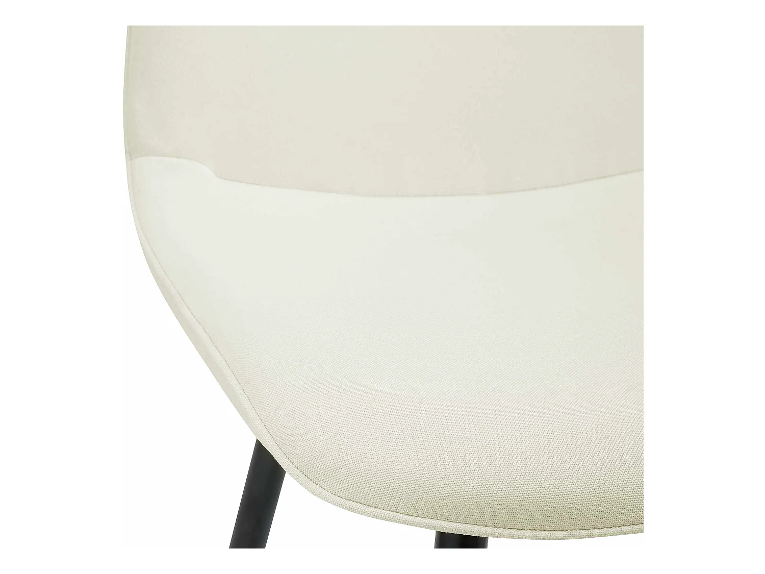 Lot de 2  chaise salle à manger - Tissu - Crème - Maryam