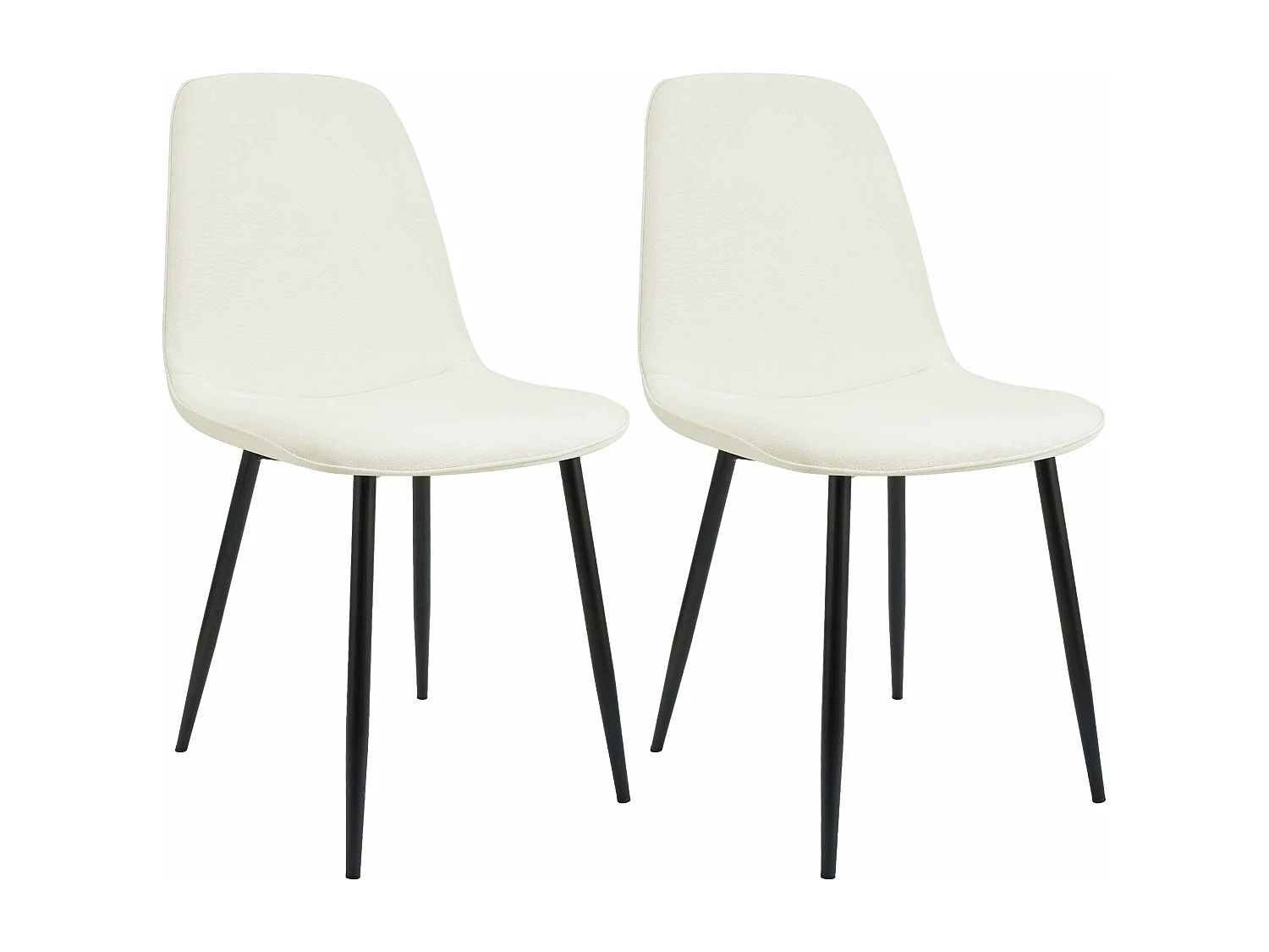 Lot de 2  chaise salle à manger - Tissu - Crème - Maryam