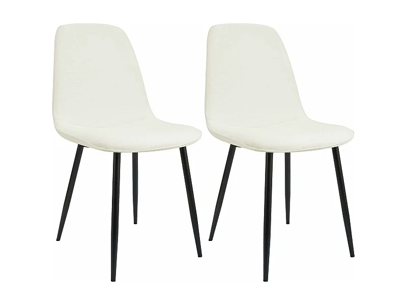 Lot de 2  chaise salle à manger - Tissu - Crème - Maryam