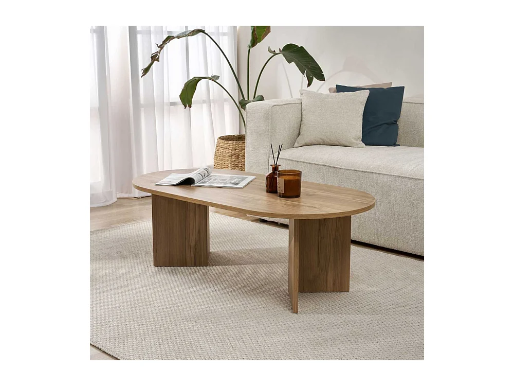 Table basse ovale en aggloméré Sable