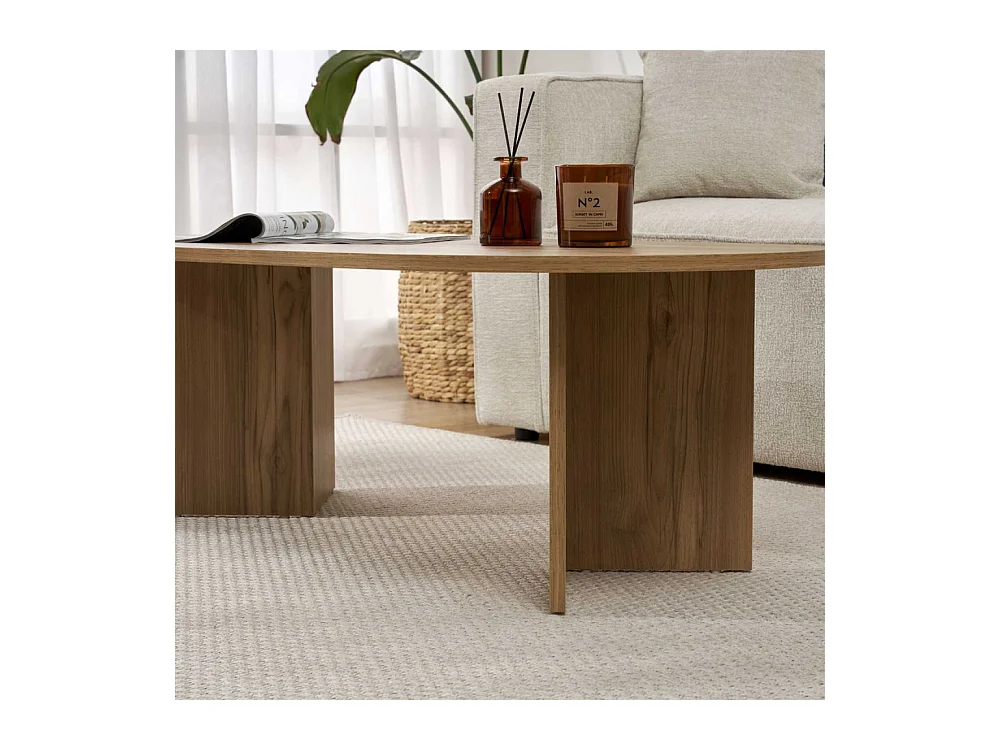 Table basse ovale en aggloméré Sable