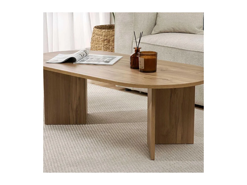 Table basse ovale en aggloméré Sable