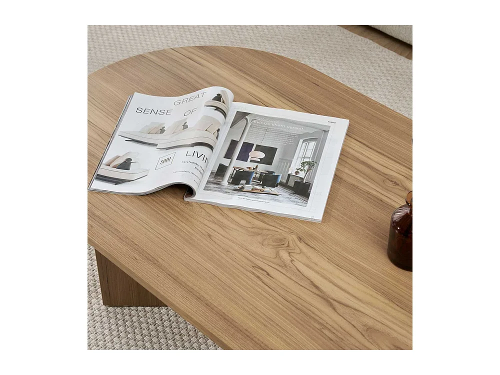 Table basse ovale en aggloméré Sable