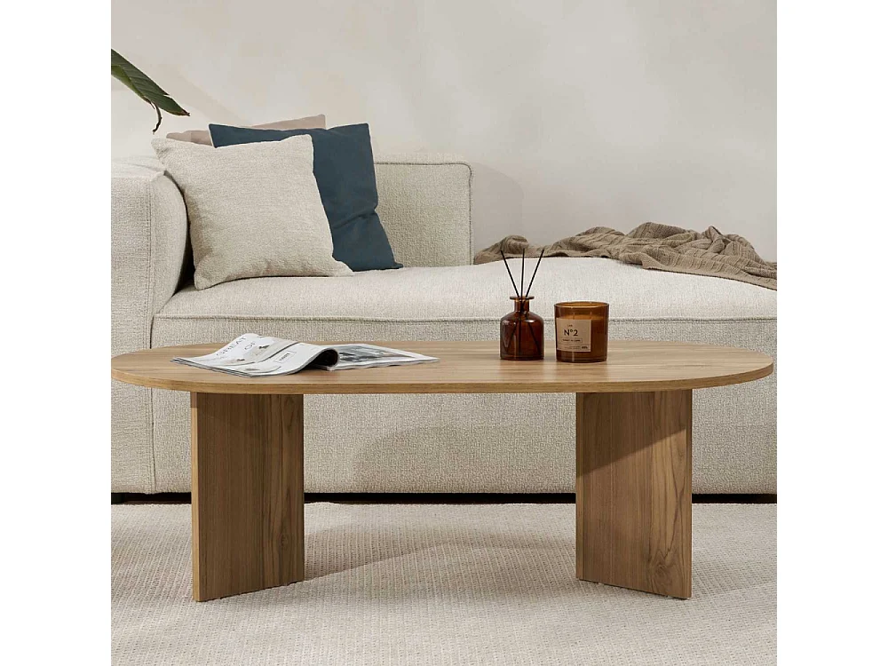 Table basse ovale en aggloméré Sable