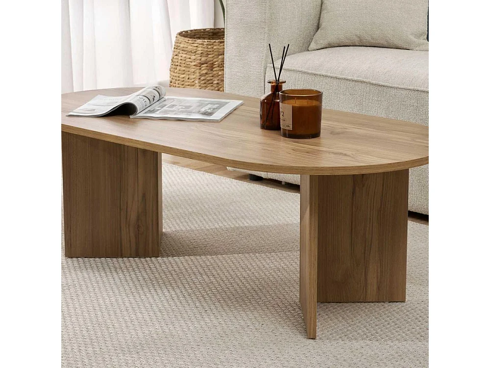 Table basse ovale en aggloméré Sable