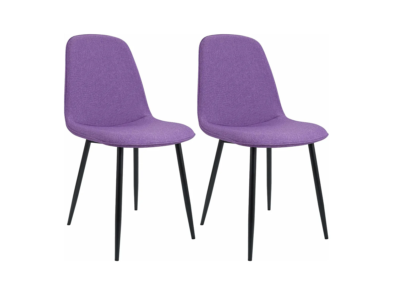 Lot de 2  chaise salle à manger - Tissu - Violet - Maryam