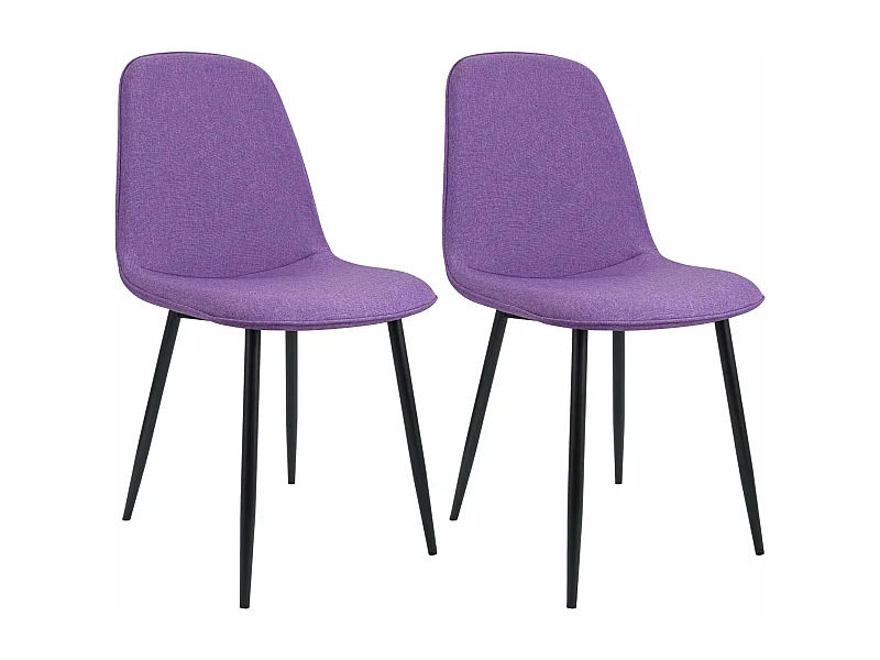 Lot de 2  chaise salle à manger - Tissu - Violet - Maryam