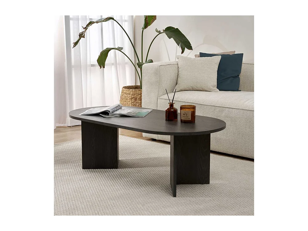 Table basse ovale en aggloméré Sable