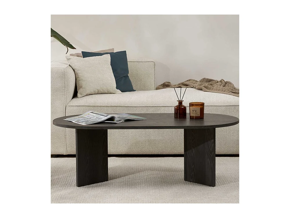 Table basse ovale en aggloméré Sable