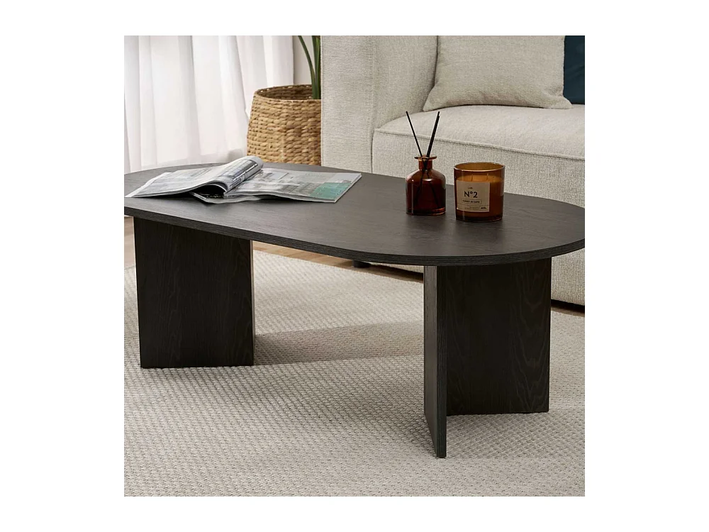 Table basse ovale en aggloméré Sable