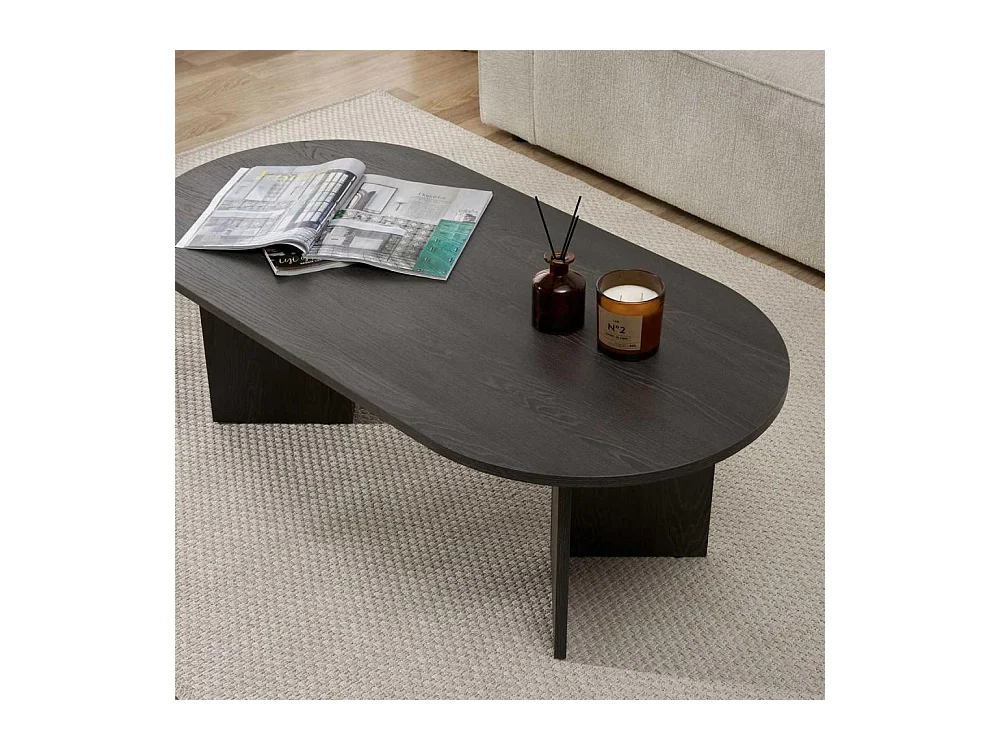 Table basse ovale en aggloméré Sable