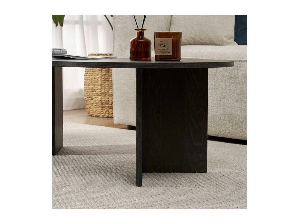 Table basse ovale en aggloméré Sable