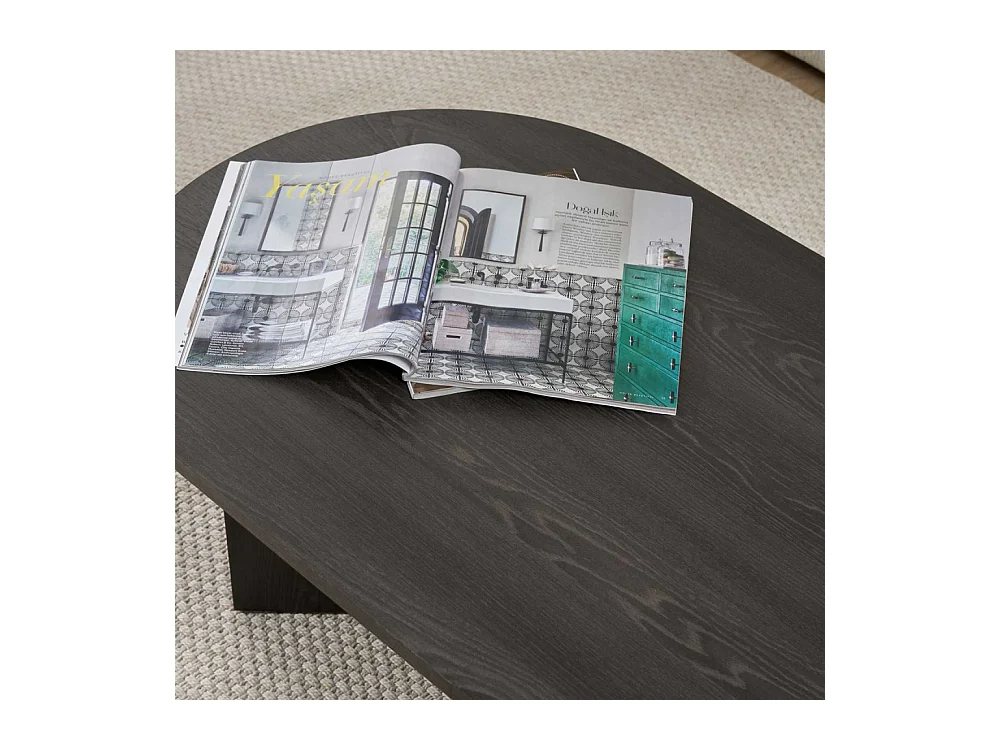 Table basse ovale en aggloméré Sable