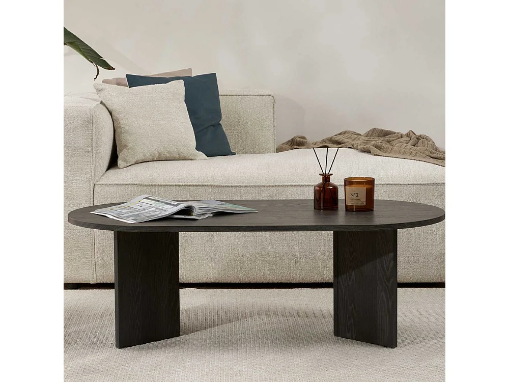 Table basse ovale en aggloméré Sable