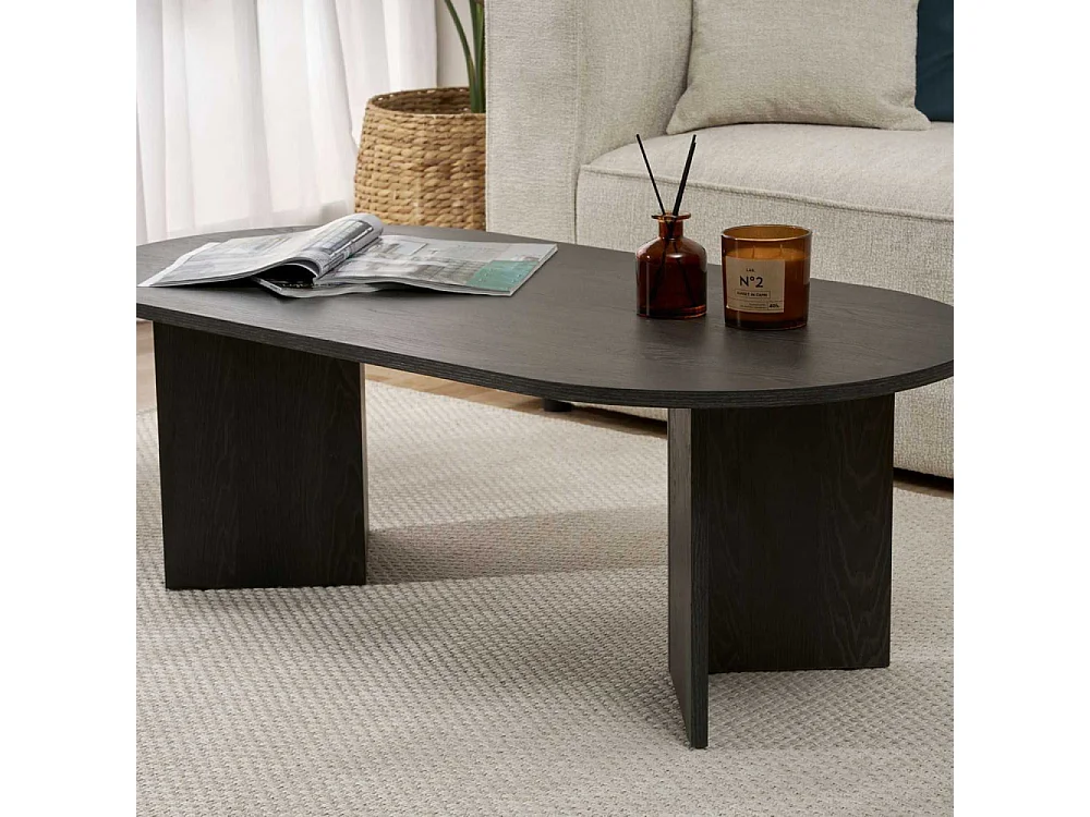 Table basse ovale en aggloméré Sable