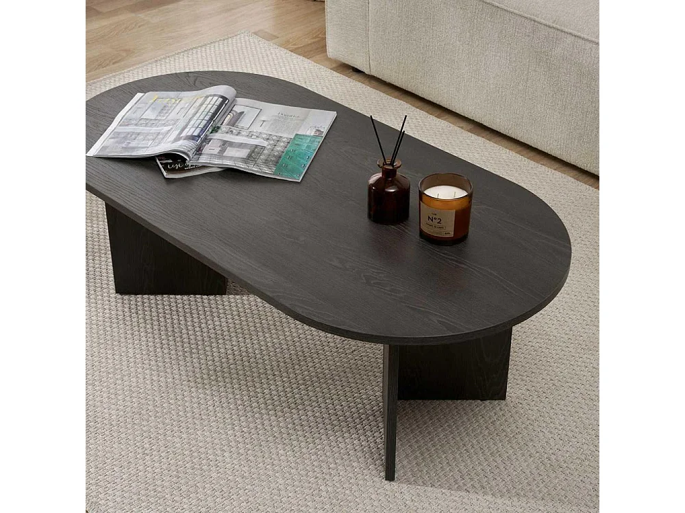 Table basse ovale en aggloméré Sable