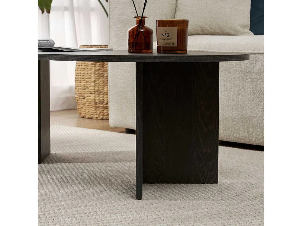 Table basse ovale en aggloméré Sable