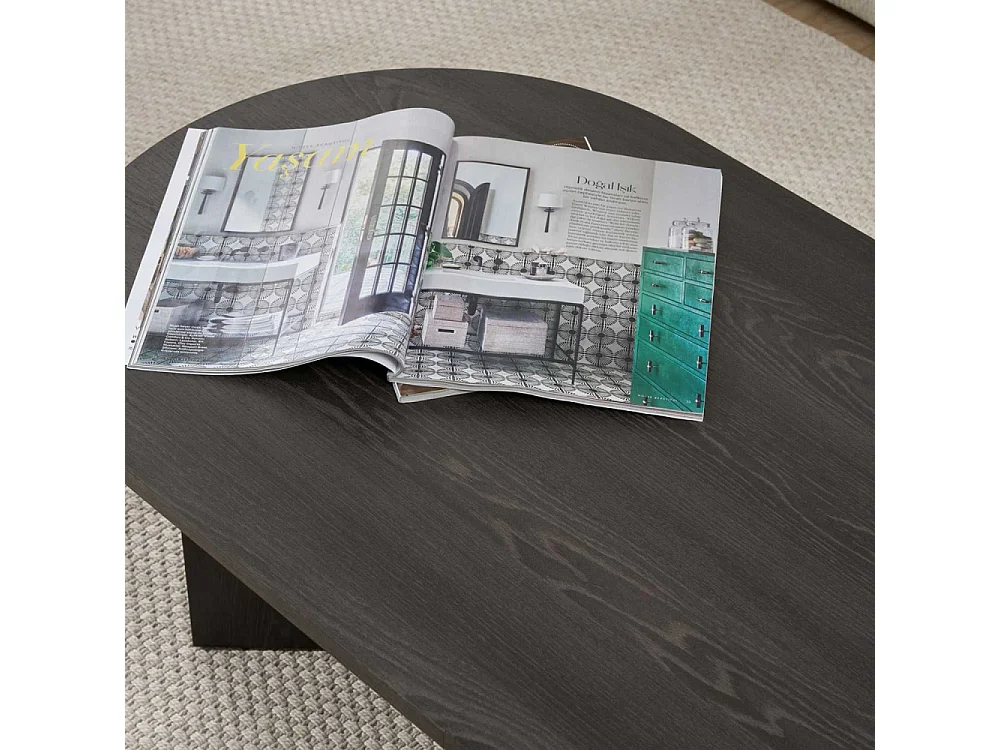 Table basse ovale en aggloméré Sable