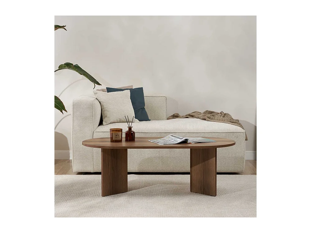 Table basse ovale en aggloméré Sable