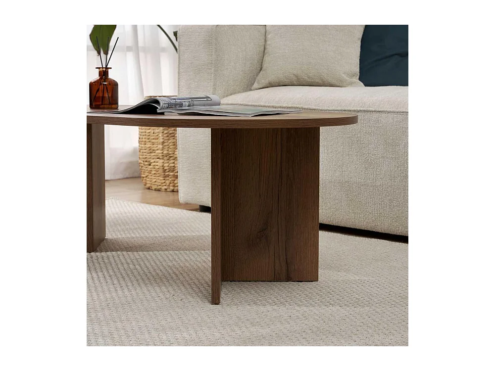 Table basse ovale en aggloméré Sable