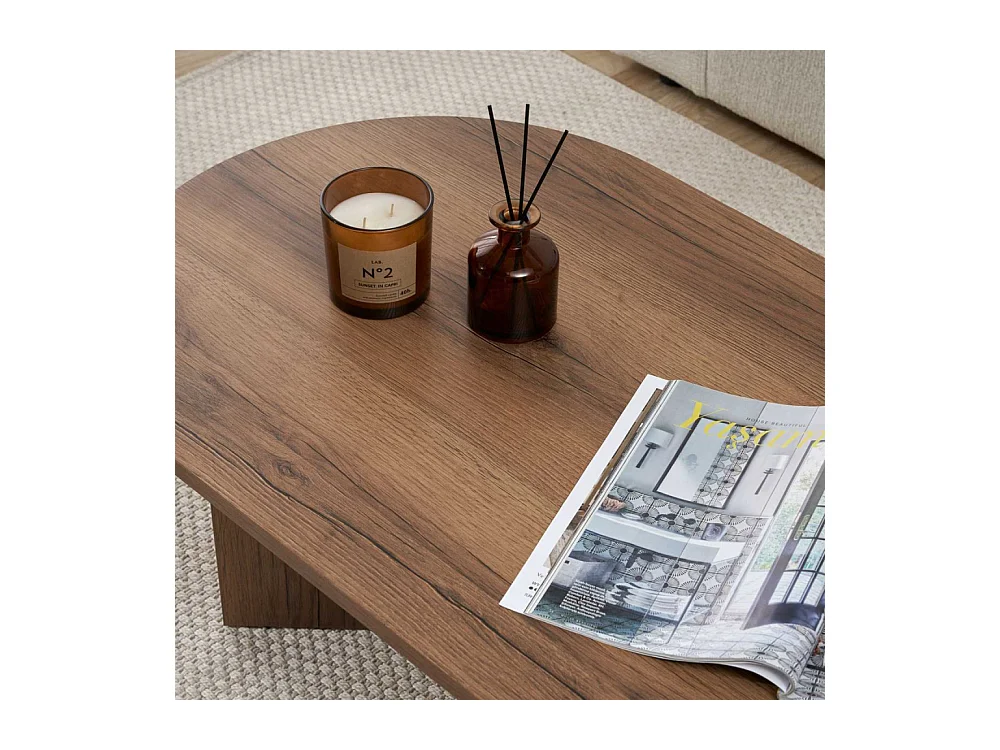 Table basse ovale en aggloméré Sable