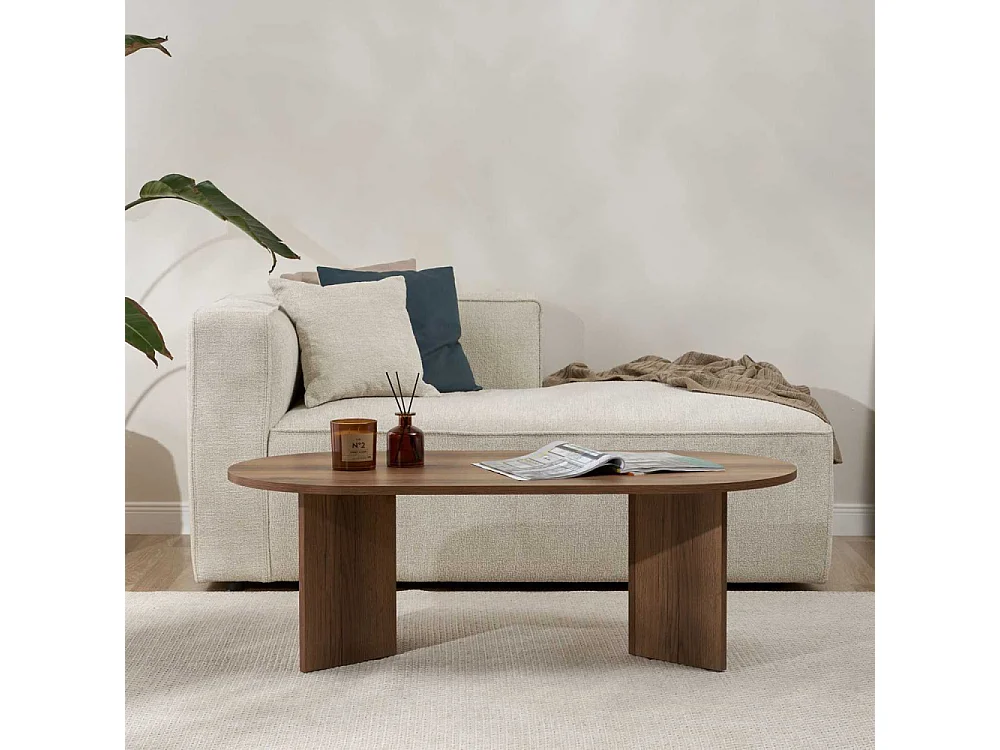 Table basse ovale en aggloméré Sable