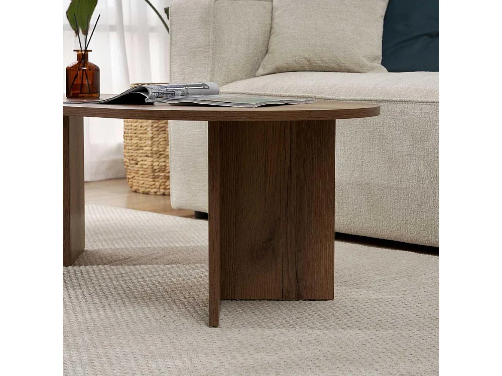 Table basse ovale en aggloméré Sable