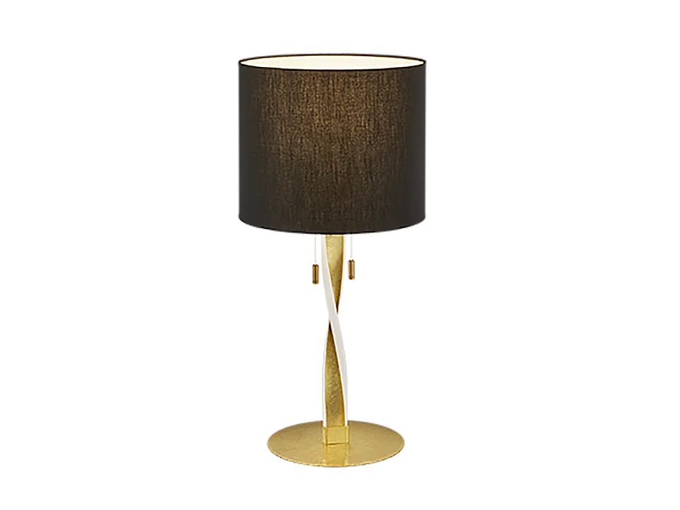 Lampada da tavolo LED 2 luci, metallo, oro, 30x62x30 cm, Nandor