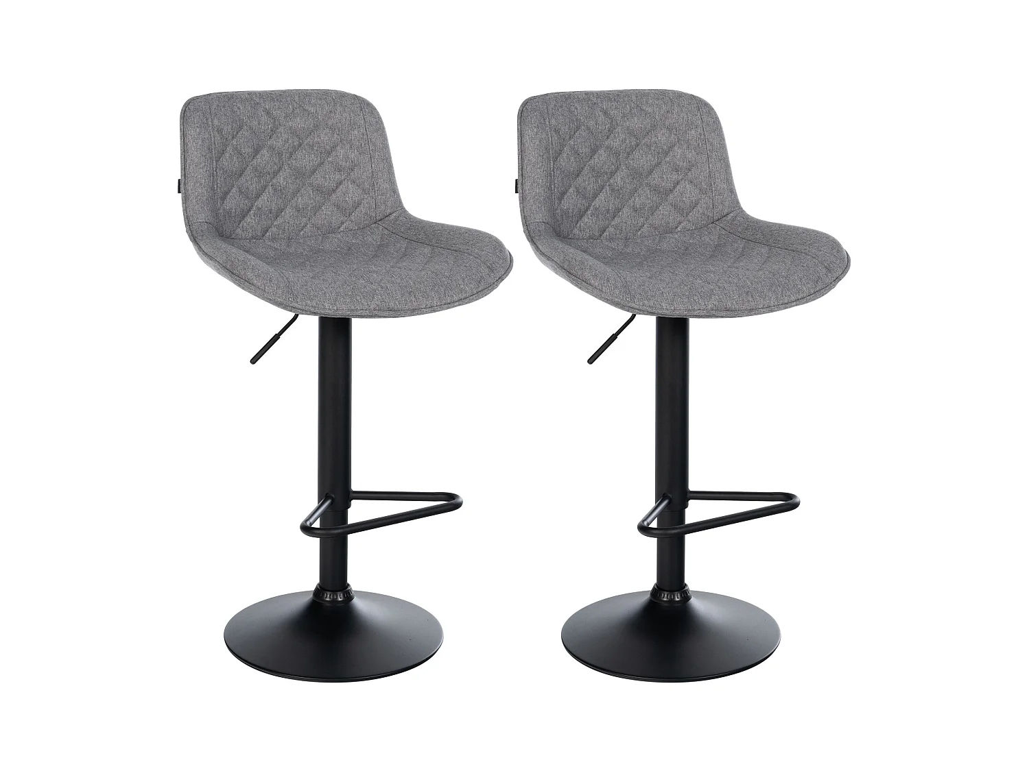 Lot de 2  Tabouret de bar - Tissu - Gris foncé - Kasson