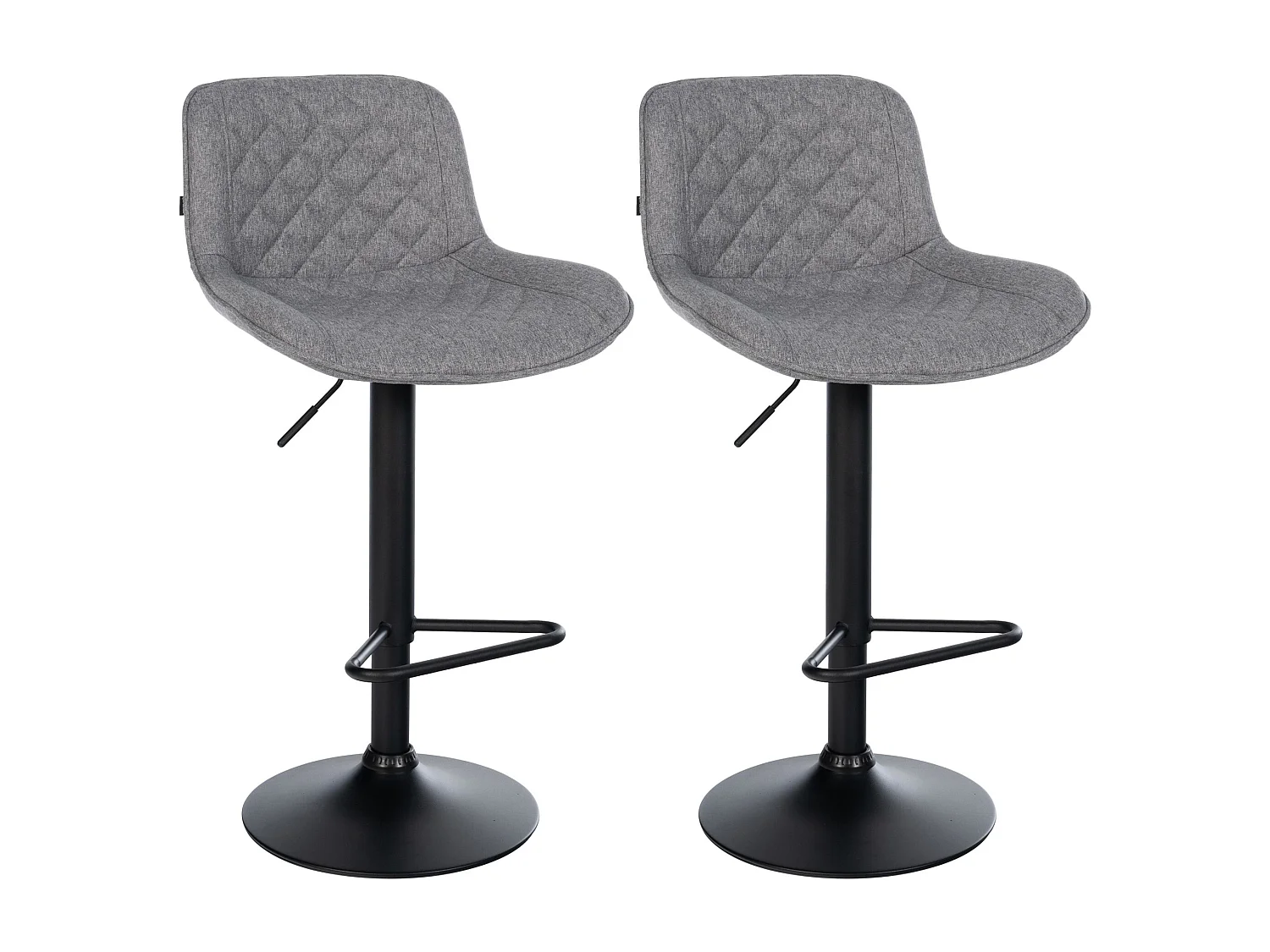 Lot de 2  Tabouret de bar - Tissu - Gris foncé - Kasson
