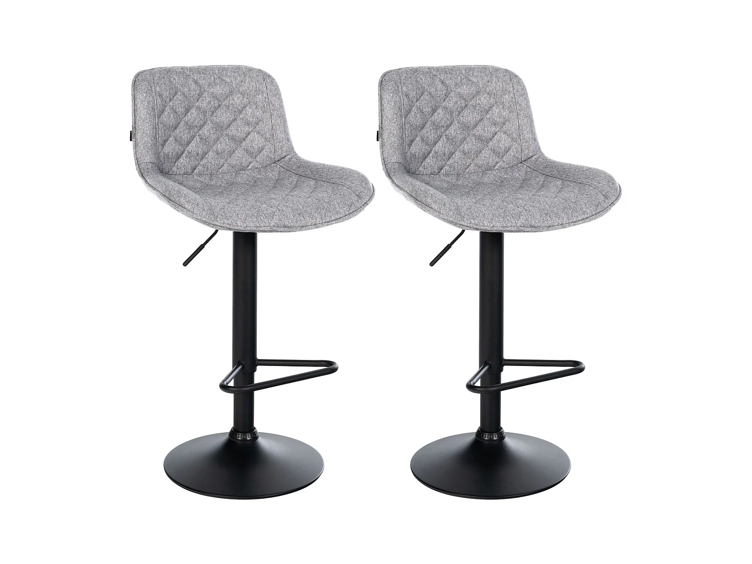 Lot de 2  Tabouret de bar - Tissu - Gris - Kasson