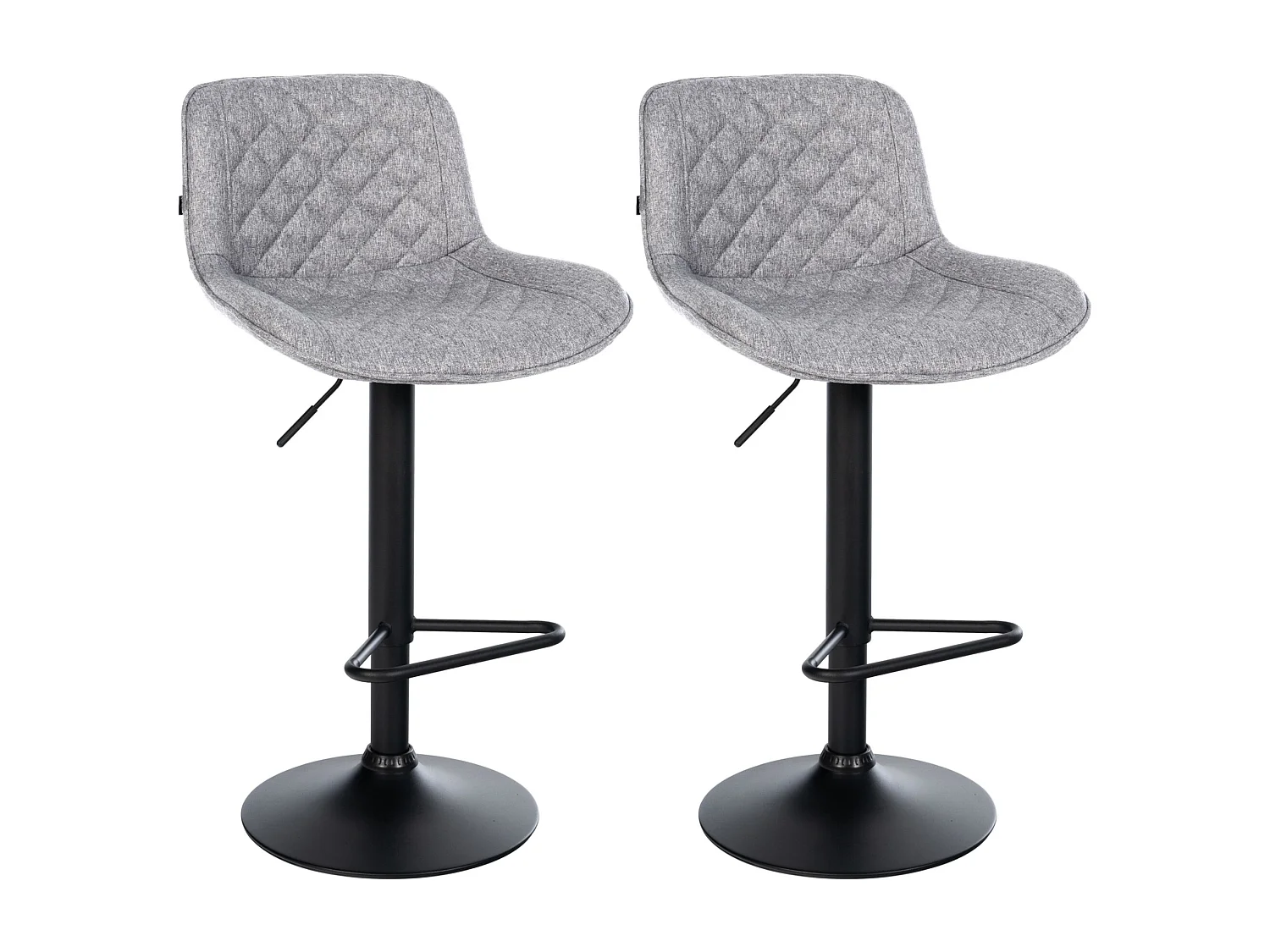 Lot de 2  Tabouret de bar - Tissu - Gris - Kasson