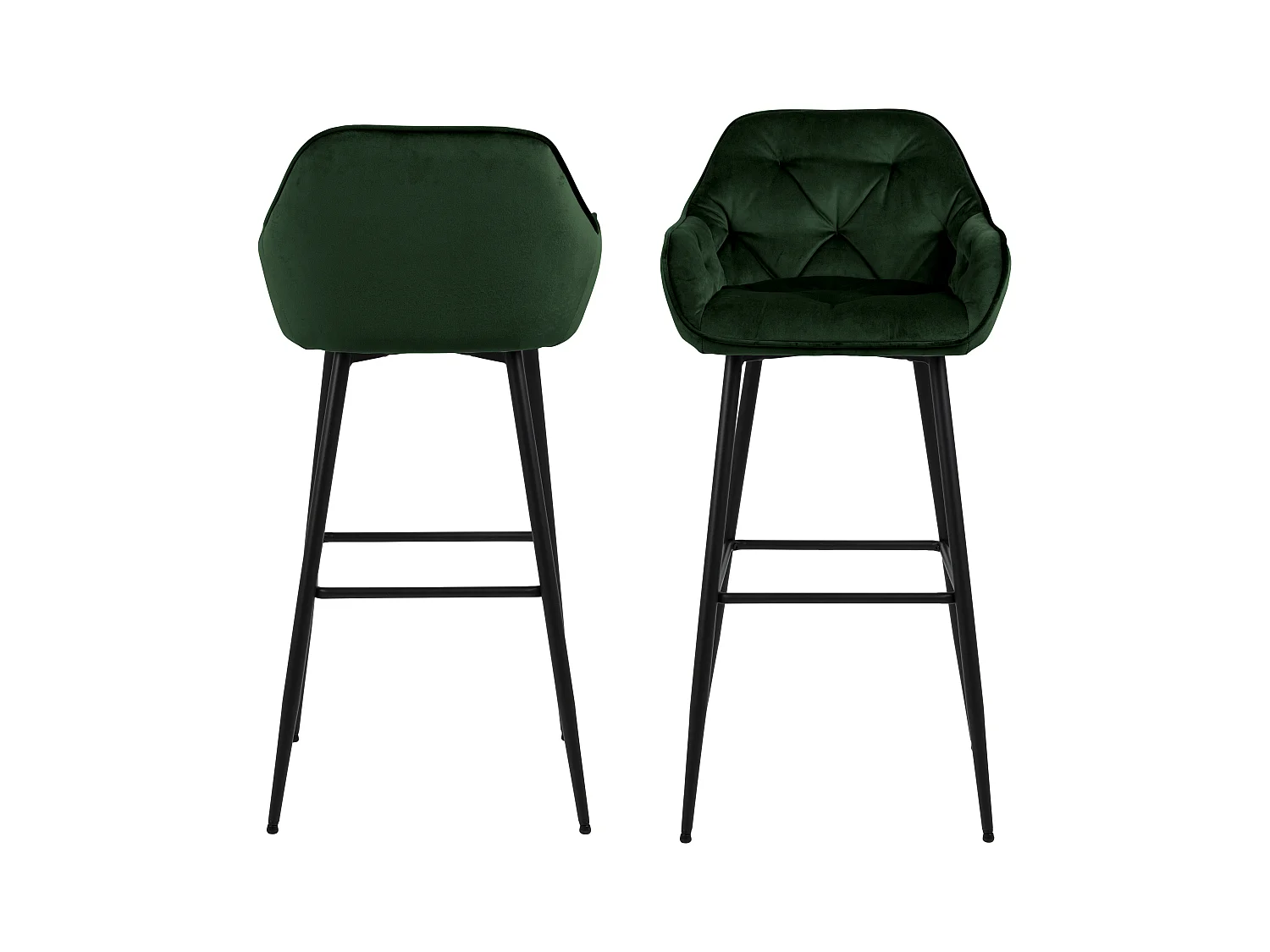 Brooke Tabouret de bar en velours, vert.