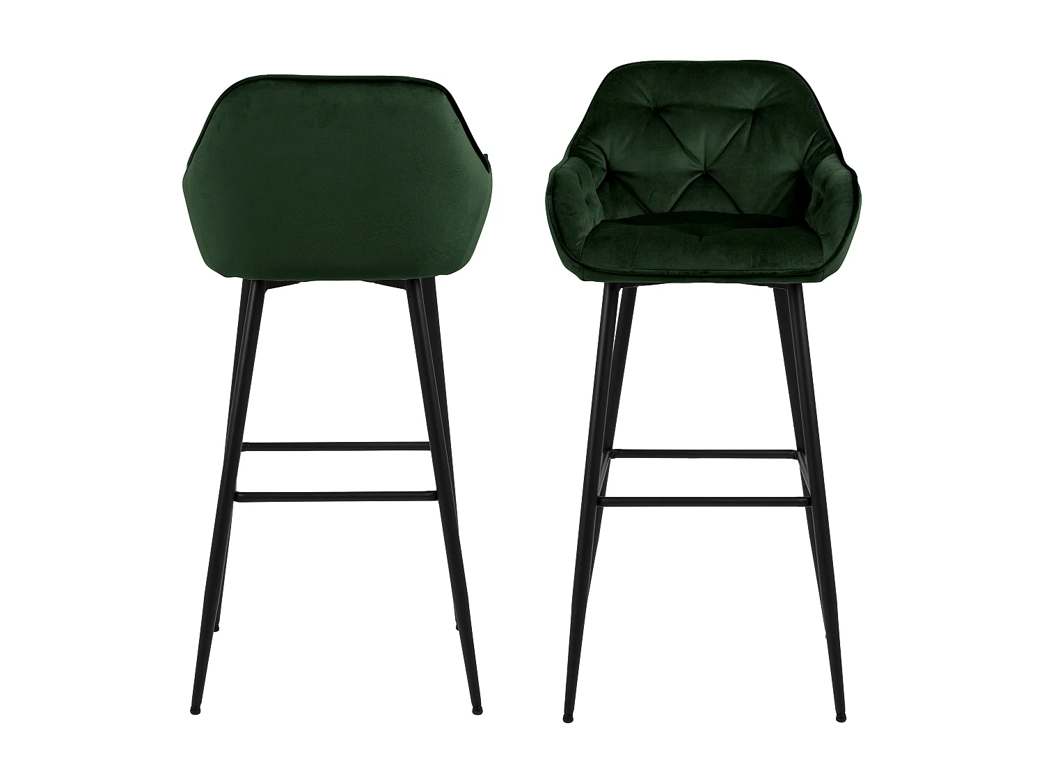 Brick barstoel Velours groen.