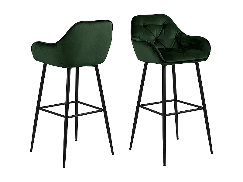 Brick barstoel Velours groen.