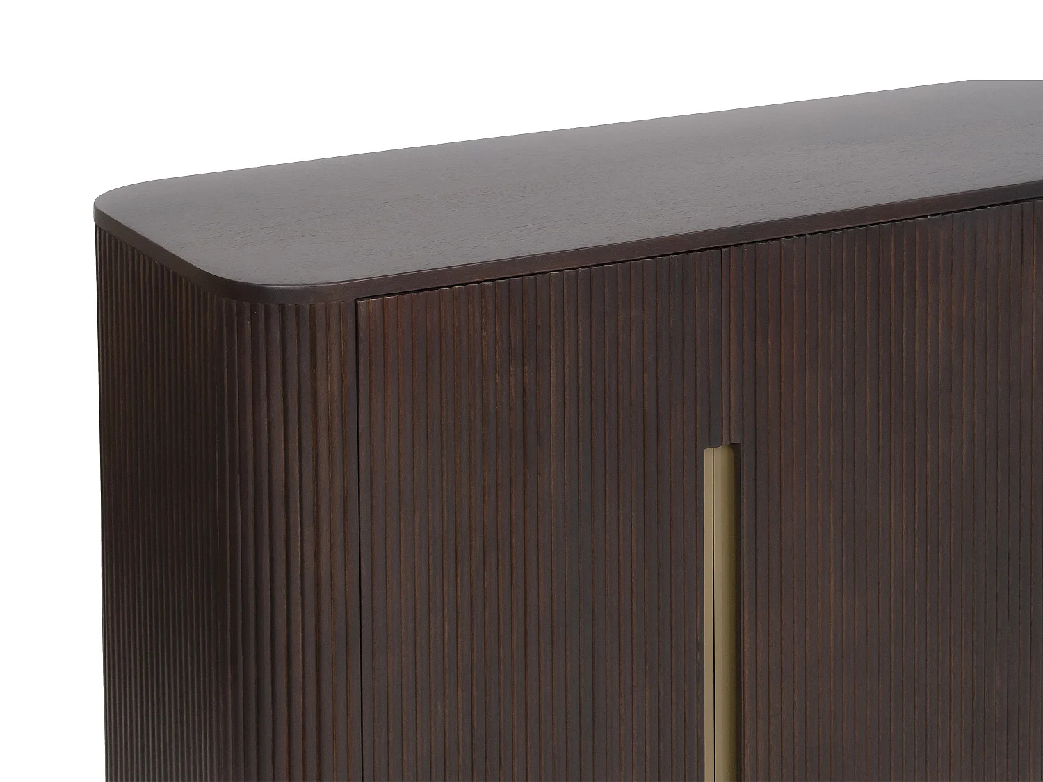 Buffet avec 4 portes en bois de manguier et métal doré - Naturel foncé - DOLIYA de Maison Céphy