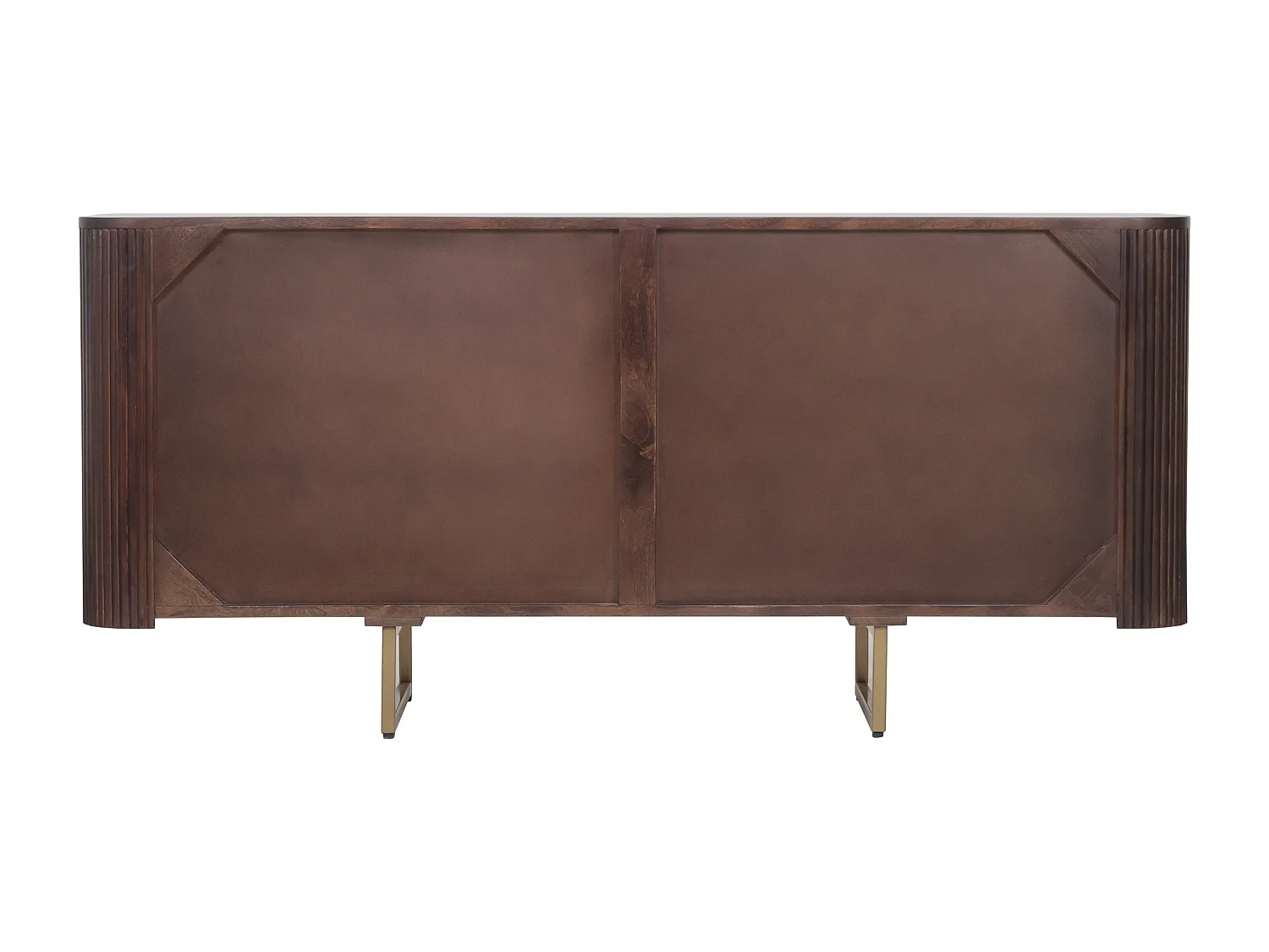 Buffet avec 4 portes en bois de manguier et métal doré - Naturel foncé - DOLIYA de Maison Céphy