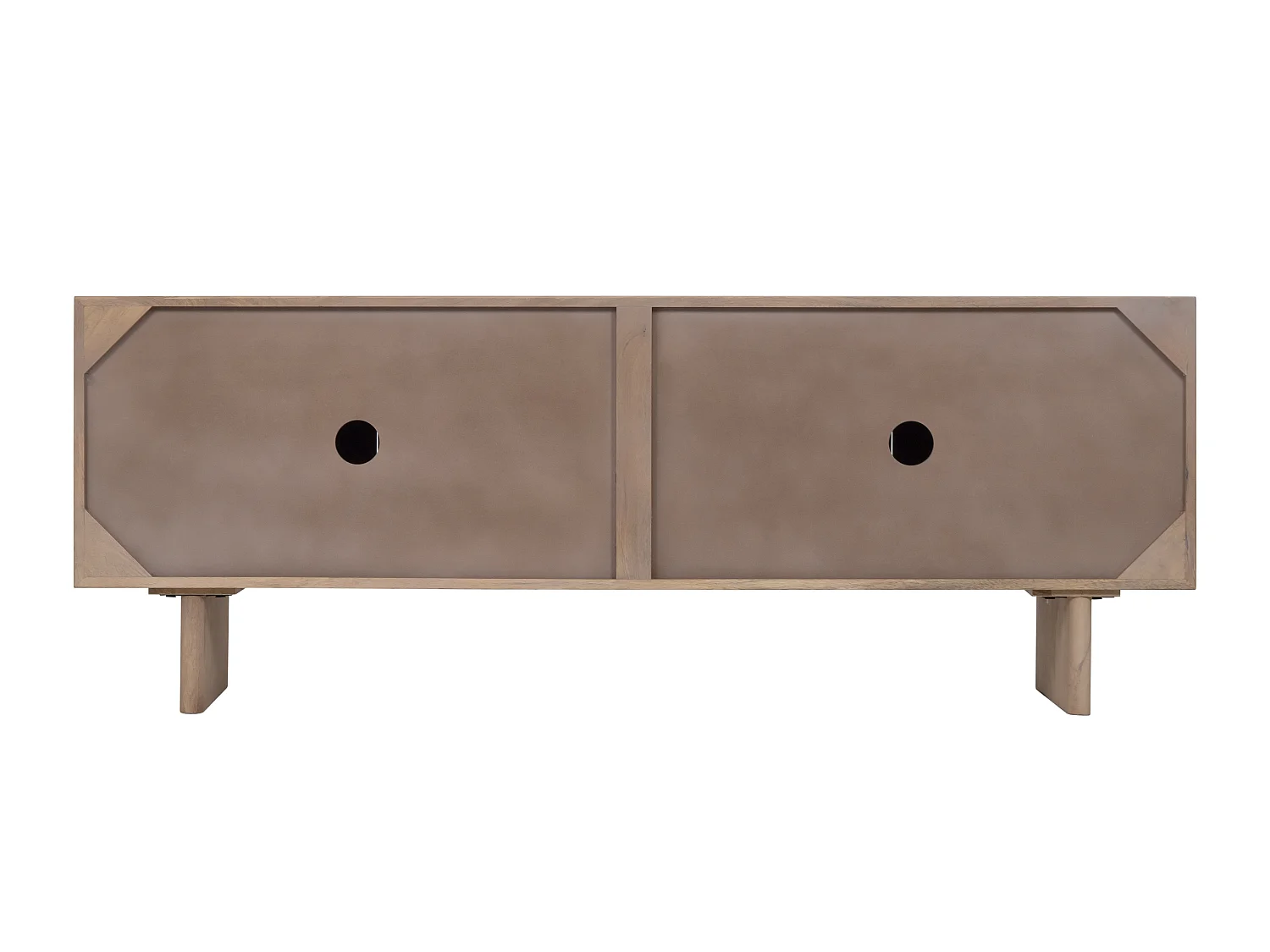 Meuble TV avec 4 portes en bois de manguier - Naturel clair - BERLAMA de Maison Céphy