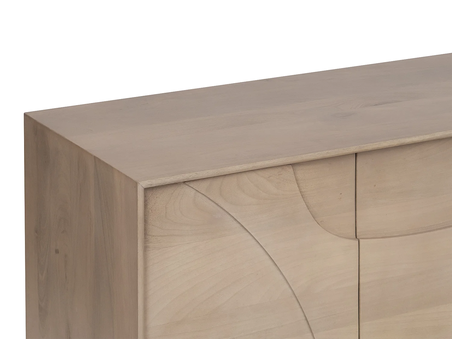 Meuble TV avec 4 portes en bois de manguier - Naturel clair - BERLAMA de Maison Céphy