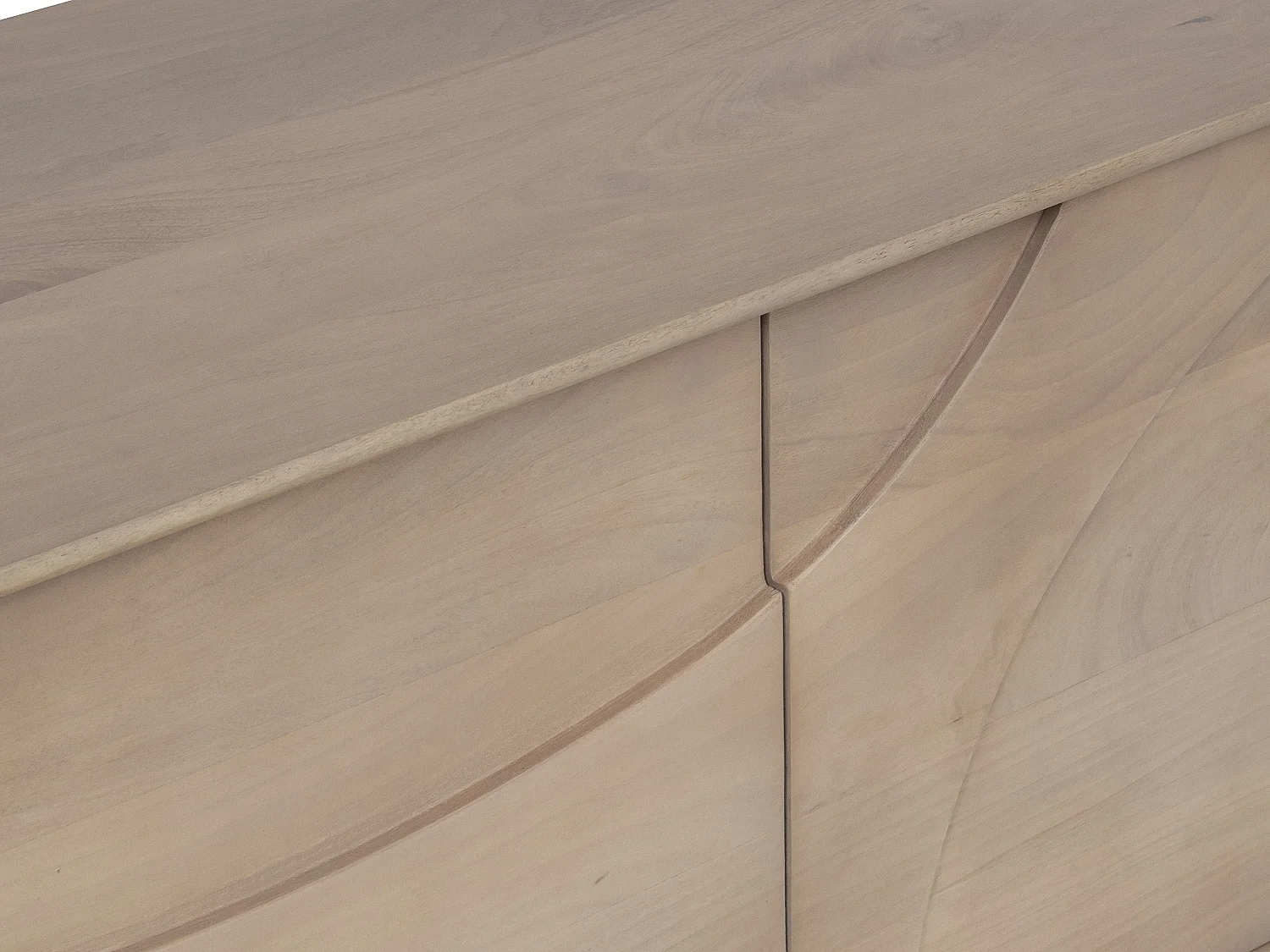 Meuble TV avec 4 portes en bois de manguier - Naturel clair - BERLAMA de Maison Céphy